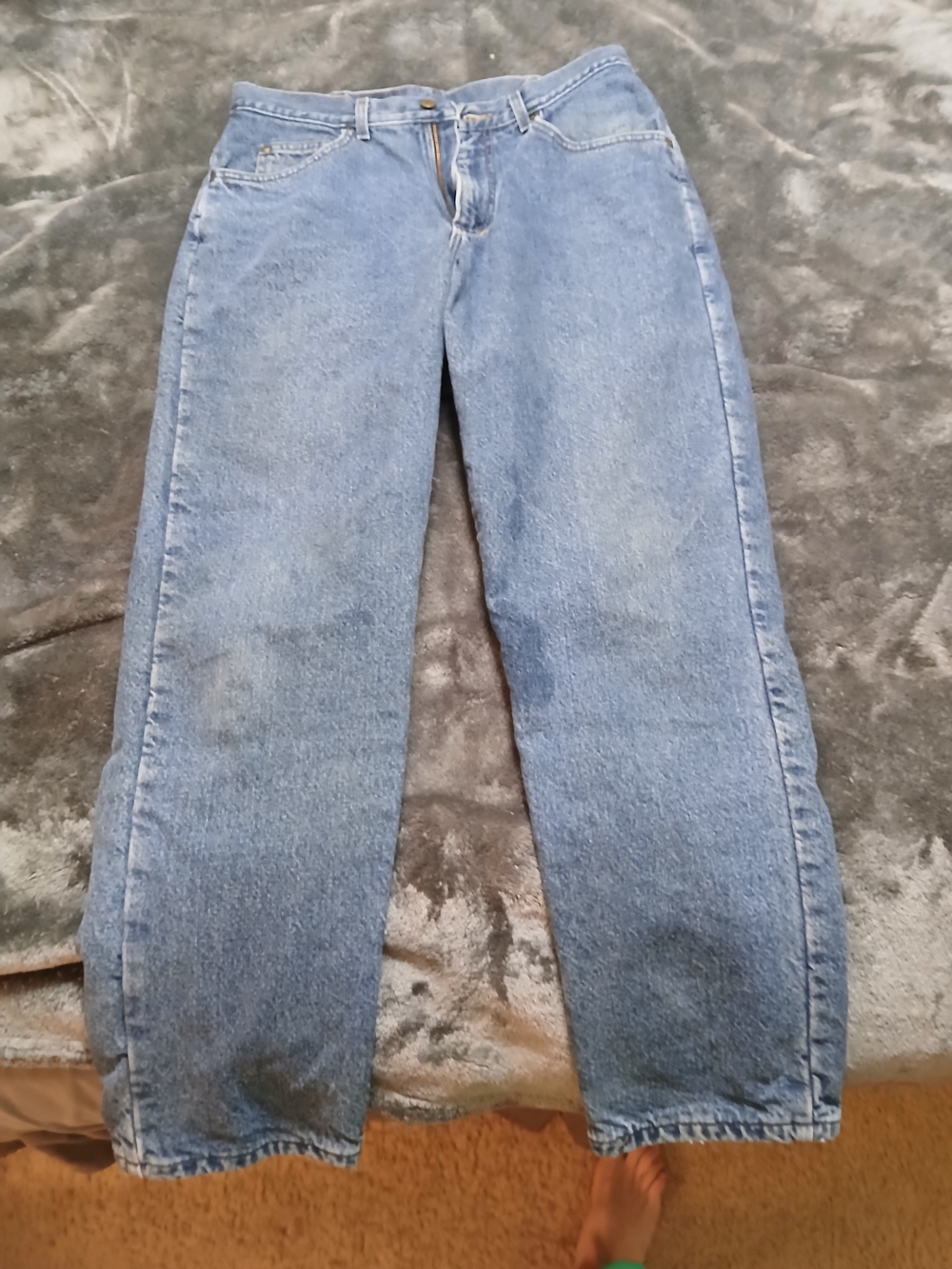 Vintage L.L. Bean Men's Flannel Light Blue Relaxed Straight Jeans